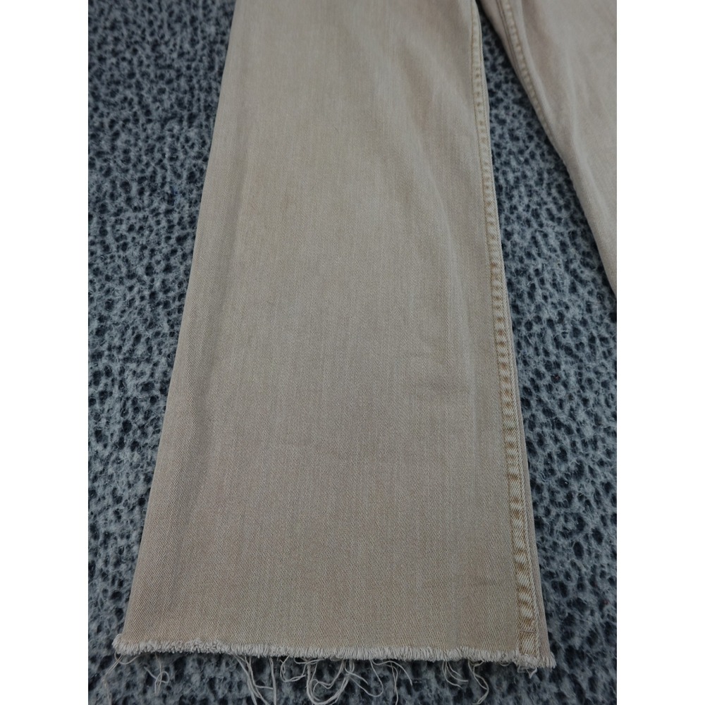 Robertson + Rodeo Wide Leg Jeans Womens Medium Tan Raw Hem High Rise - Picture 5 of 14